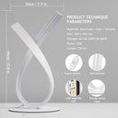 White Spiral LED Table Lamp, Stepless Dimmable Bedside Lamp with Touch Control