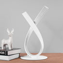 White Spiral LED Table Lamp, Stepless Dimmable Bedside Lamp with Touch Control