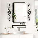 LED Modern Bathroom Vanity Light, 24-Inch Matte Black Spiral Wall Sconce