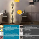 Modern Spiral Floor Lamp, 40W LED Standing Lamp with Remote, Dimmable Light