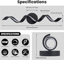 LED Modern Bathroom Vanity Light, 24-Inch Matte Black Spiral Wall Sconce