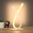 White Spiral LED Table Lamp, Stepless Dimmable Bedside Lamp with Touch Control