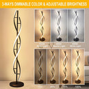 Modern Spiral Floor Lamp, 40W LED Standing Lamp with Remote, Dimmable Light