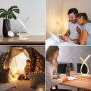 White Spiral LED Table Lamp, Stepless Dimmable Bedside Lamp with Touch Control