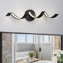 LED Modern Bathroom Vanity Light, 24-Inch Matte Black Spiral Wall Sconce