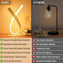 White Spiral LED Table Lamp, Stepless Dimmable Bedside Lamp with Touch Control