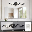 LED Modern Bathroom Vanity Light, 24-Inch Matte Black Spiral Wall Sconce