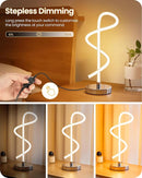 Modern LED Table Lamp, 3 Color Temperatures, Dimmable Spiral Desk Lamp Home