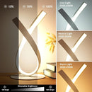White Spiral LED Table Lamp, Stepless Dimmable Bedside Lamp with Touch Control